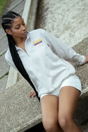 Buzo Cuello Alto Half Zip Marfil 85S